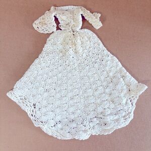 Beautiful Hand Crafted Vintage Lace Doll Dress